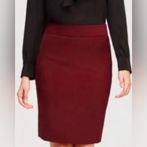 J Crew Mercantile Double-Serge Wool Pencil Skirt Red- Size 12